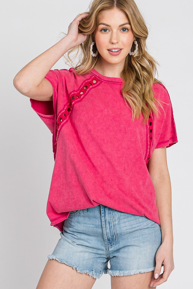 MINERAL WASH TRIM SHORT SLEEVE