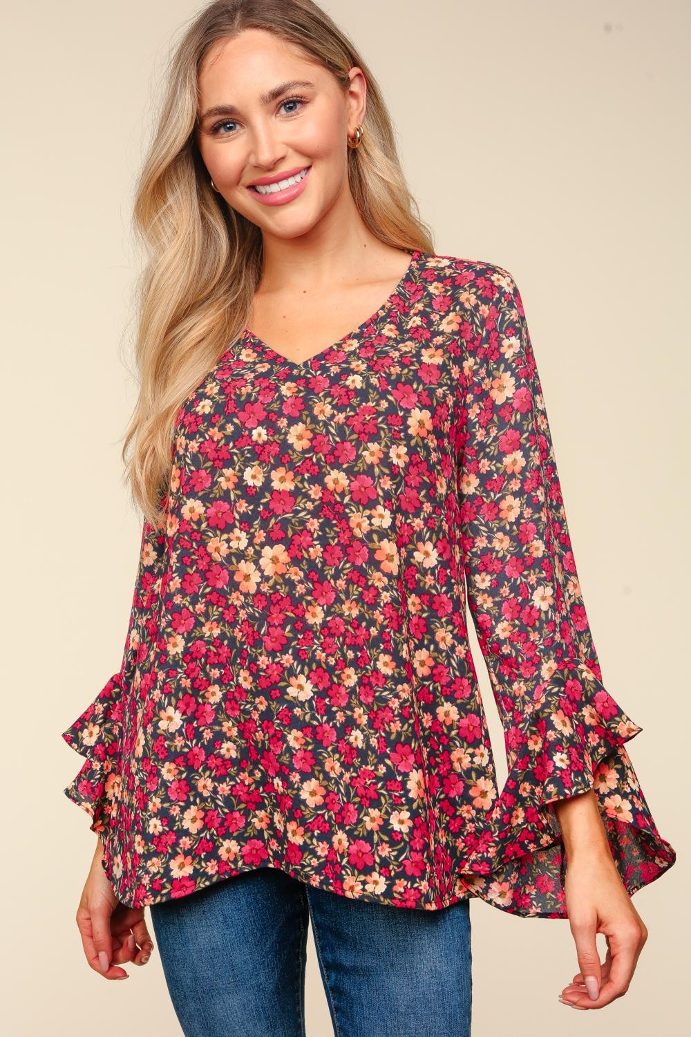 Waterfall Hi Low 3/4 Sleeve