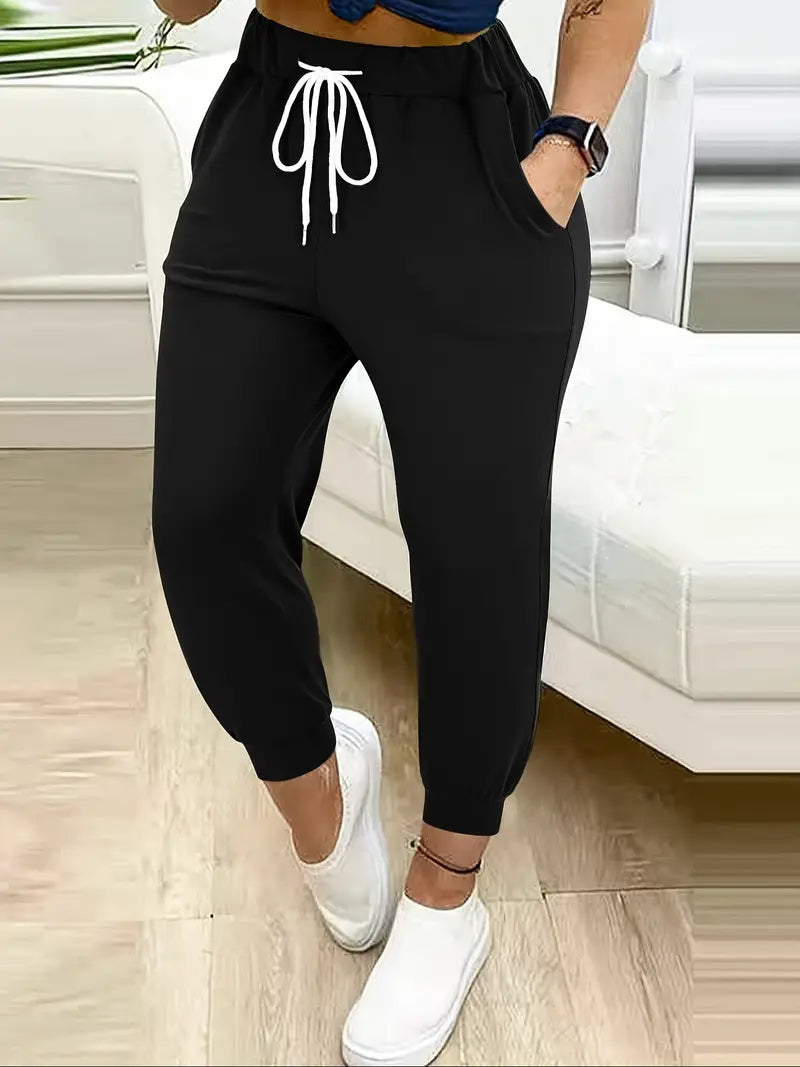 Black Drawstring Waist Joggers