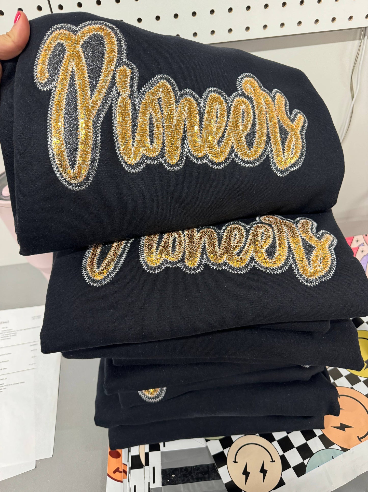 Game Day Custom School Spirit Wear Real Sequins Sweatshirt
