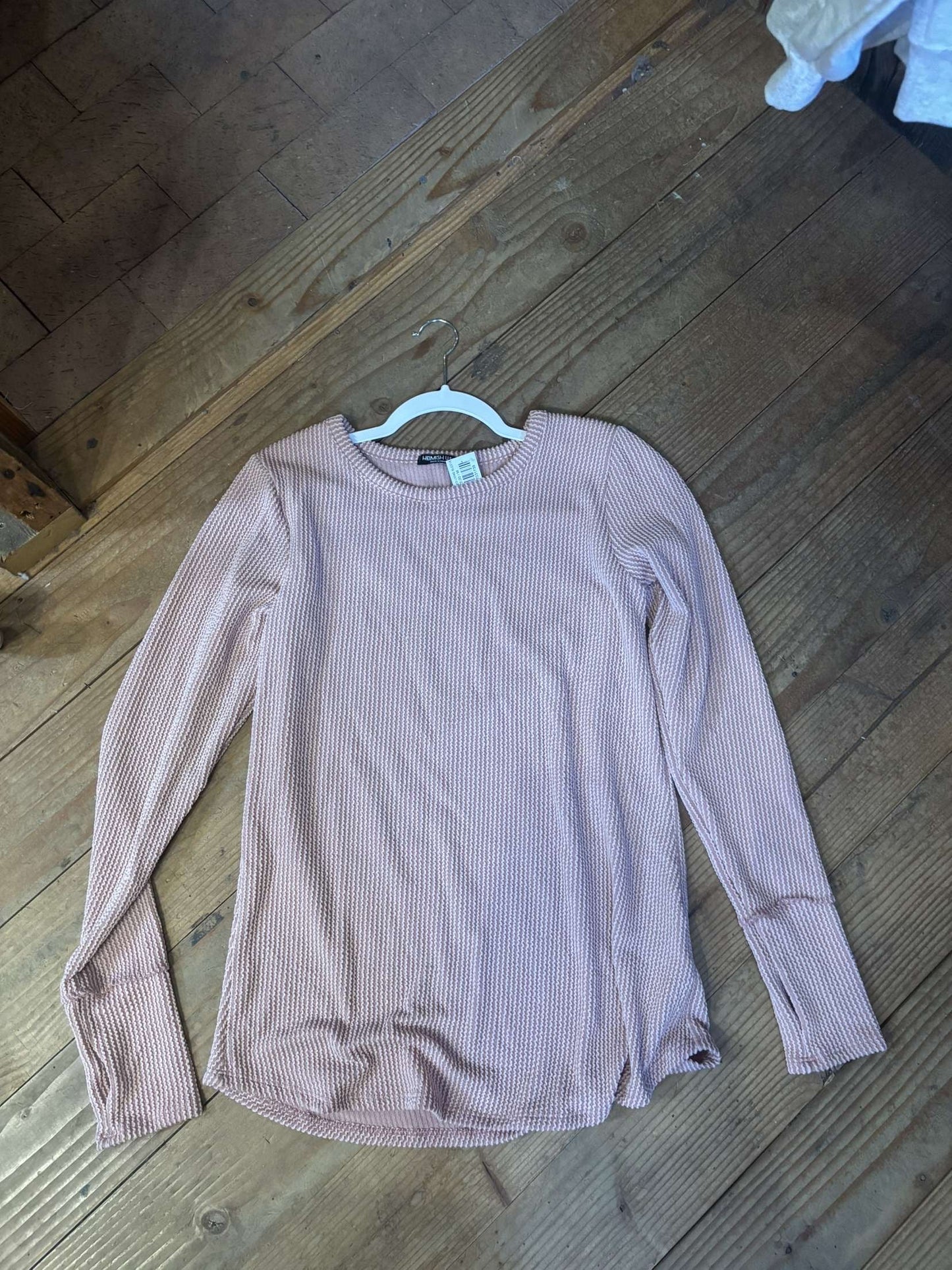 MAUVE RIBBED LONG SLEEVED