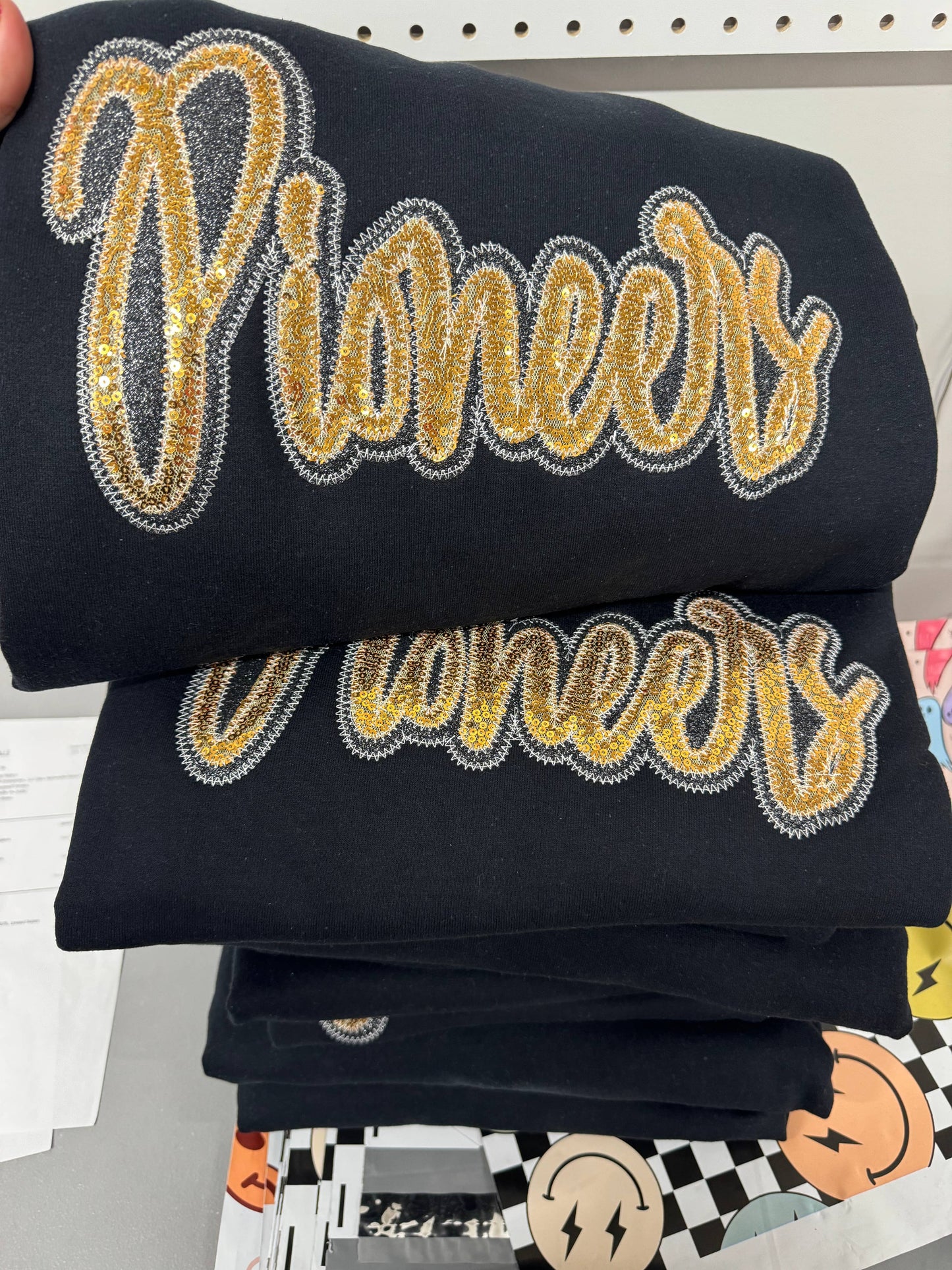 Game Day Custom School Spirit Wear Real Sequins Sweatshirt