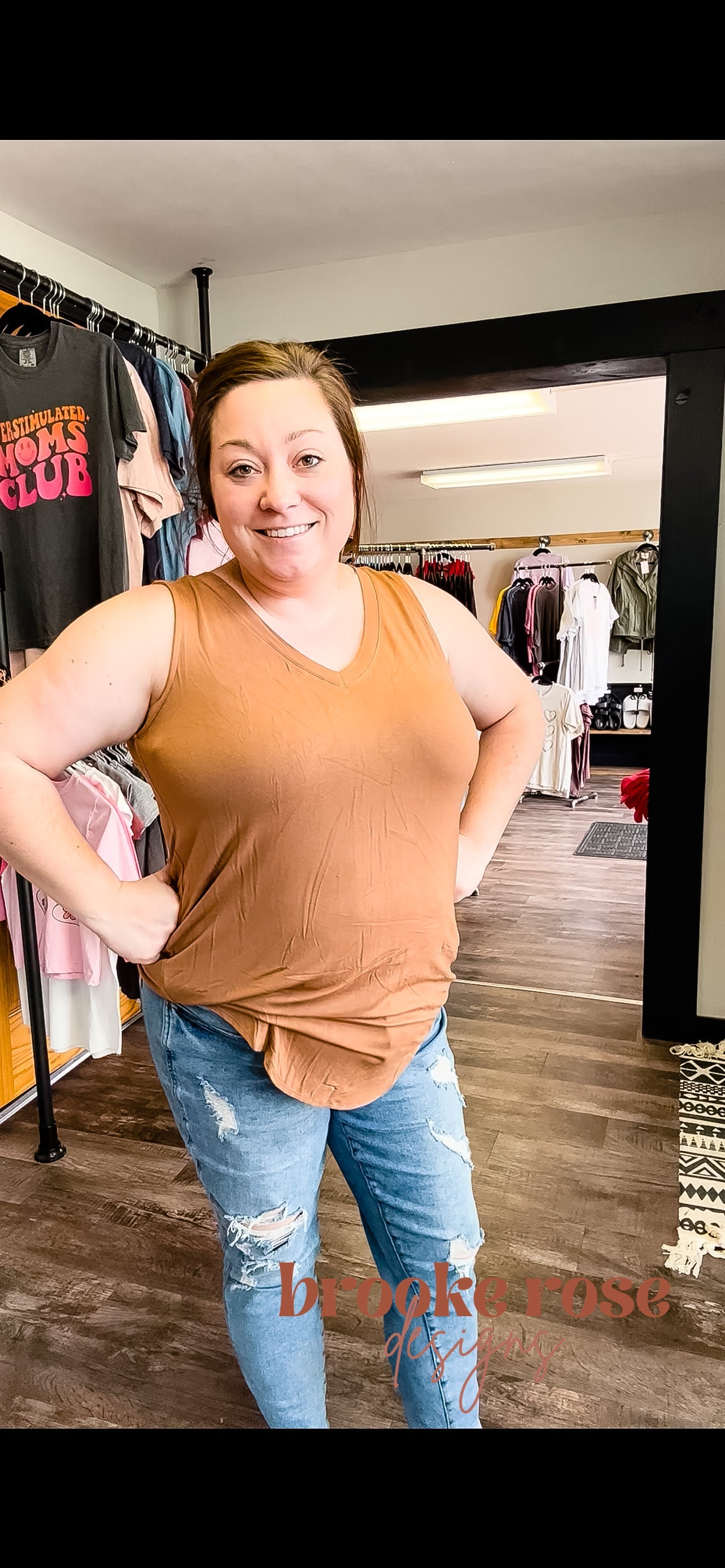 Sleeveless V-neck Top