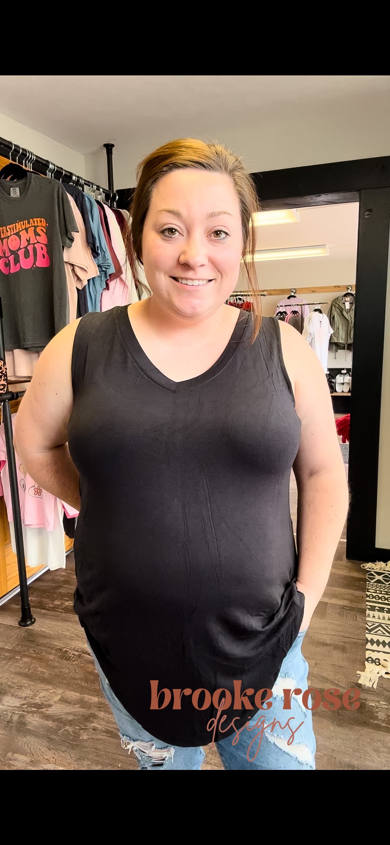 Sleeveless V-neck Top
