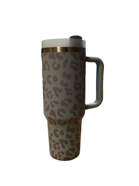 40 OZ LEOPARD GREY TUMBLER