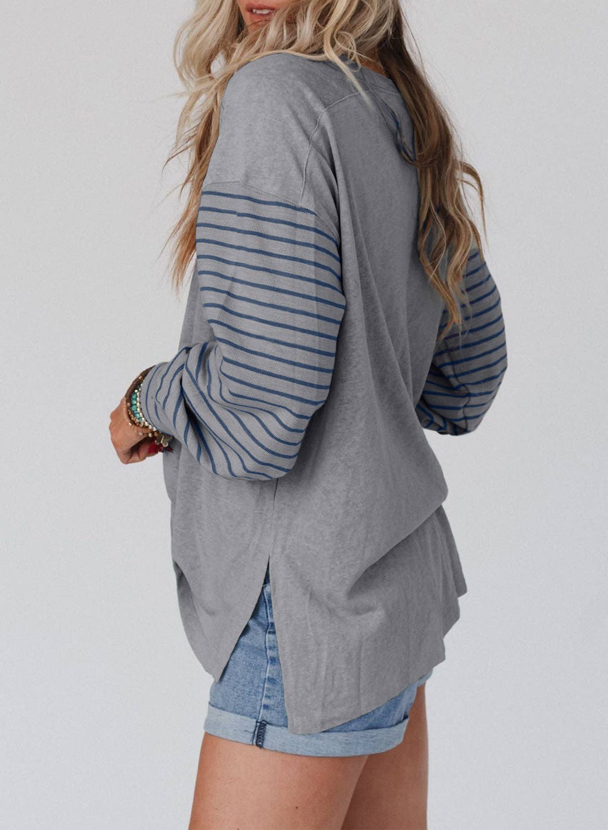 Team Spirit Striped Top - Faded Sage