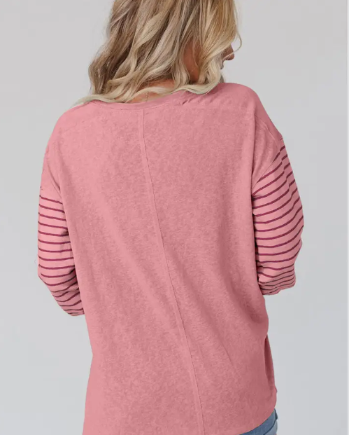 Team Spirit Striped Top - Faded Sage