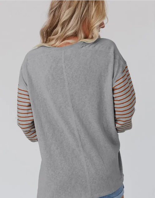 Team Spirit Striped Top - Faded Sage