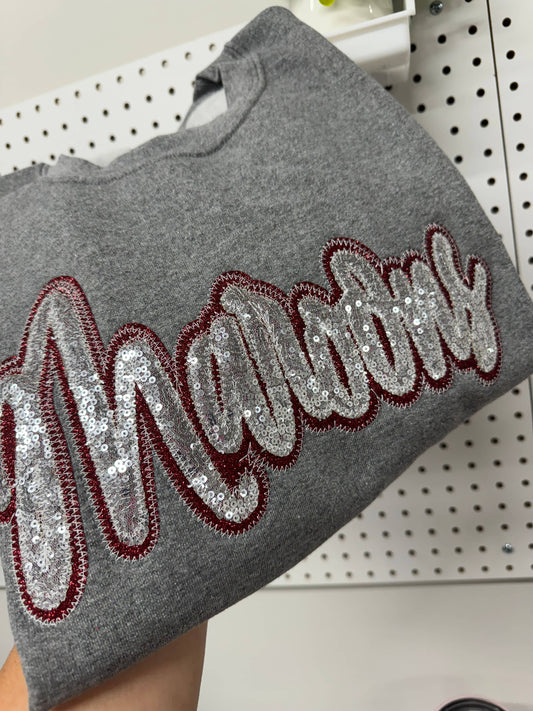 Game Day Custom School Spirit Wear Real Sequins Sweatshirt