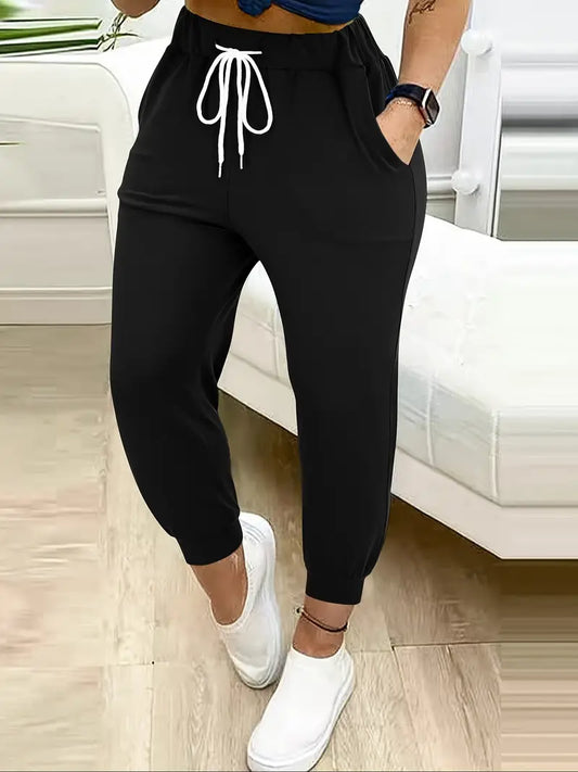 Black Drawstring Waist Joggers