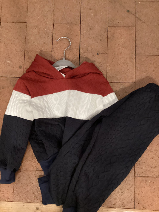 Kids 2pc color block hoodie set