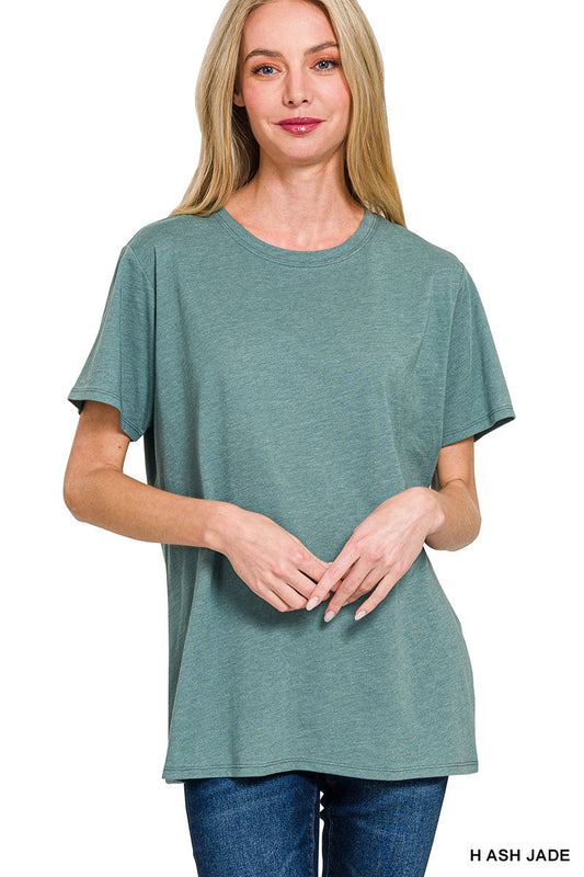 Ash Jade Cotton Boyfriend Round Neck Tee
