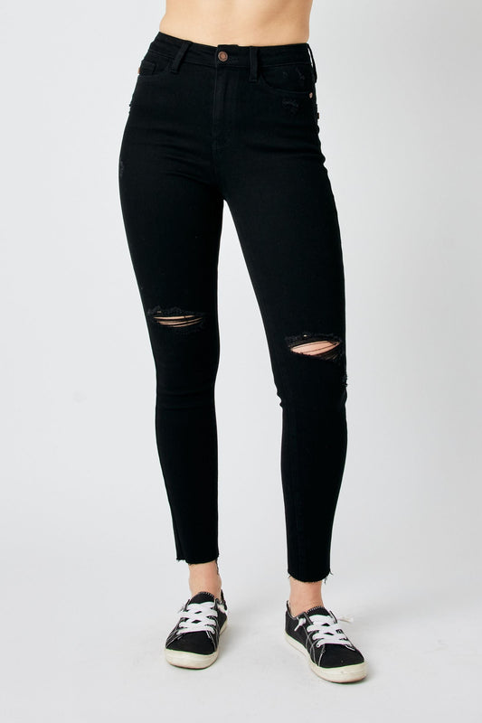Judy Blue distressed Black skinny