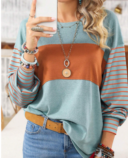 Team Spirit Striped Top - Faded Sage
