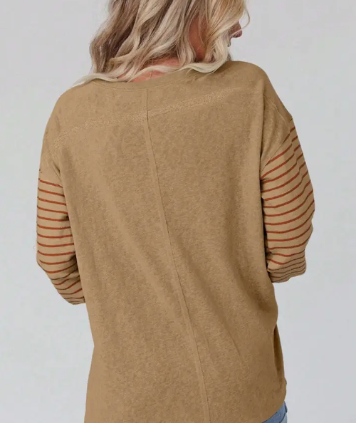 Team Spirit Striped Top - Faded Sage