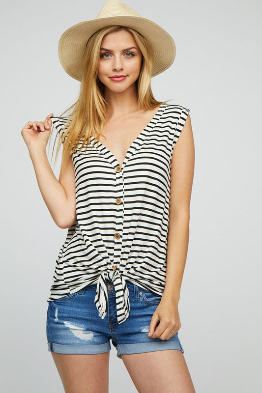SLEEVELESS STRIPE TOP