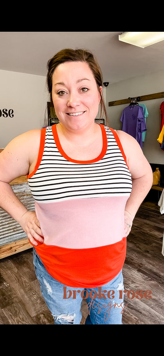 Coral Colorblock tankj