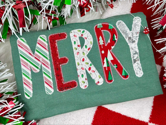 Merry Embroidered Tee